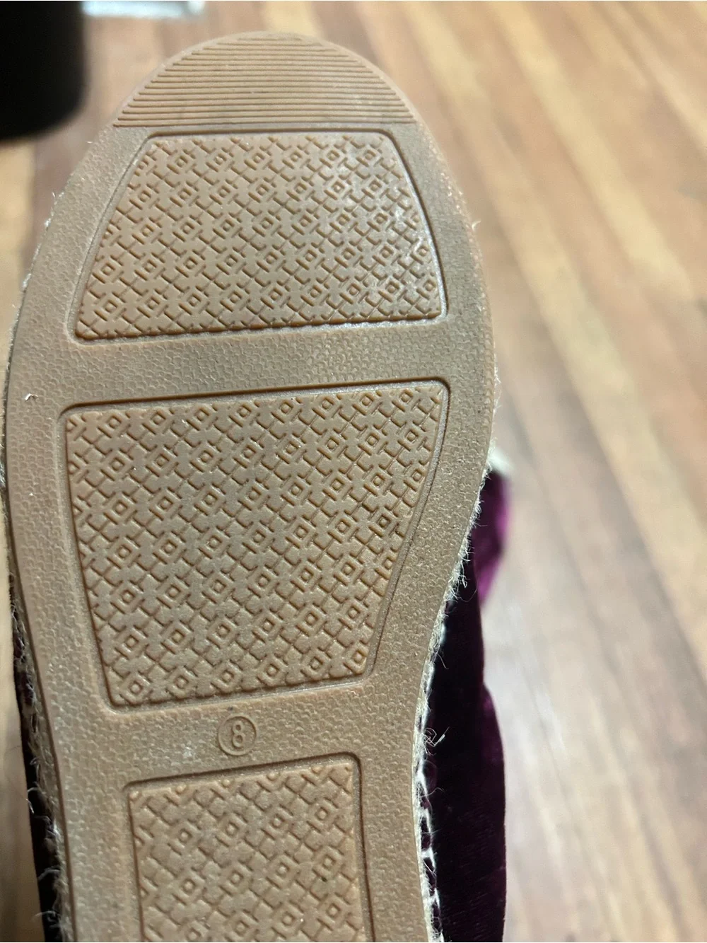 Tory Burch Velvet Espadrille Flats in Deep Wine